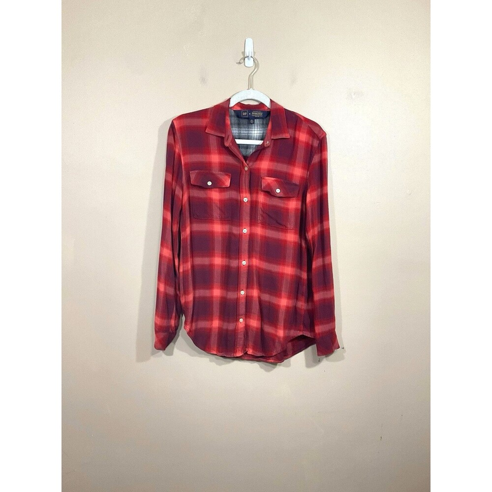 Gap x Pendleton Womens Flannel Plaid Boyfriend Button Down Shirt PS Red Gorpcore